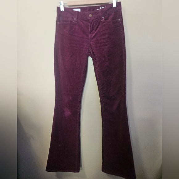 GAP 1969 Perfect Boot Women's Size 26R Burgundy Corduroy Pants Cotton Blend - Picture 1 of 5